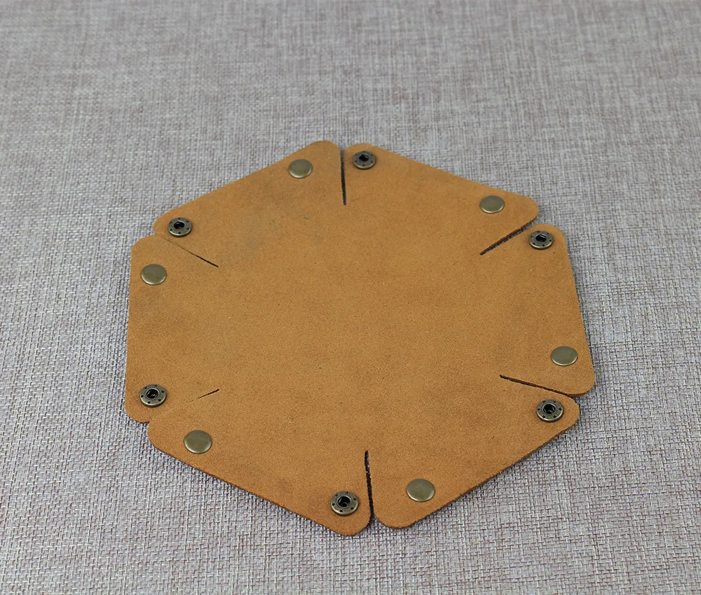 backside of Brown Leather Valet Tray Small