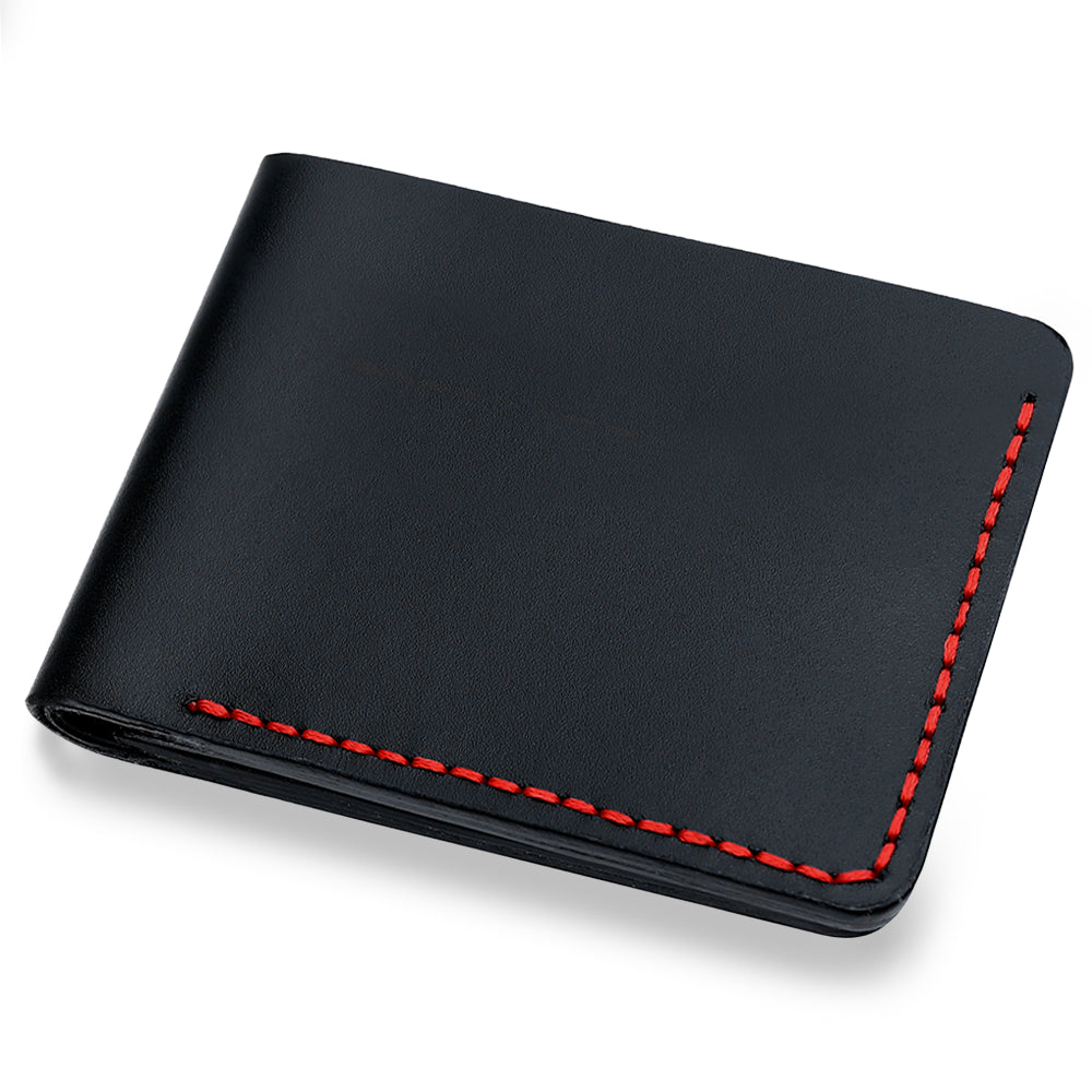 Handmade Black Leather Wallet Men's