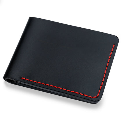 Handmade Black Leather Wallet Men's