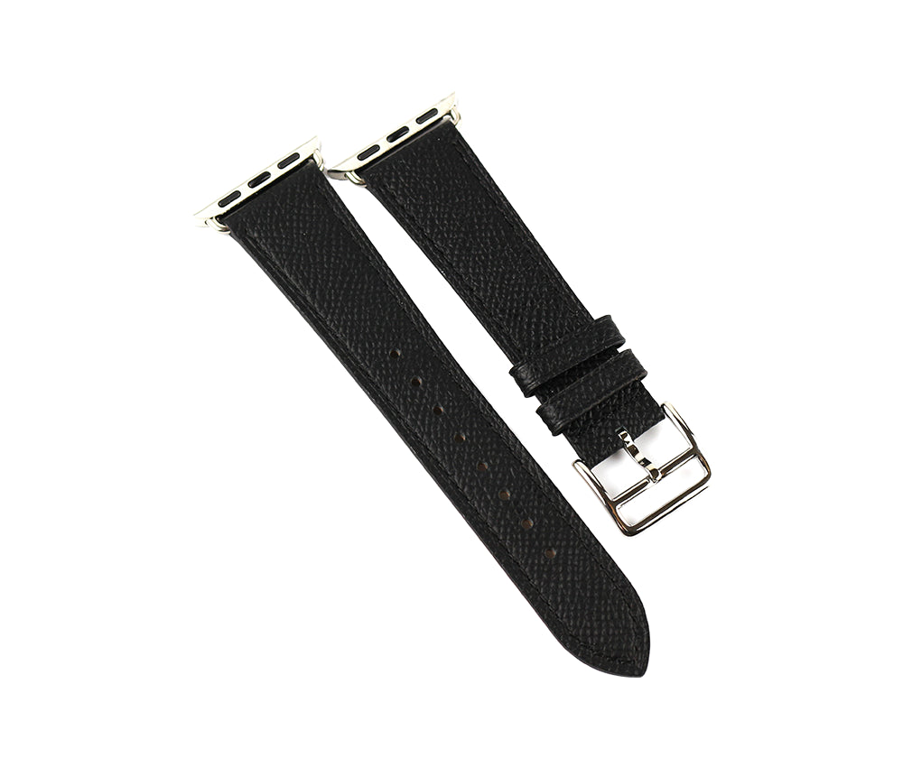 Black Epsom Leather Apple Watch Band