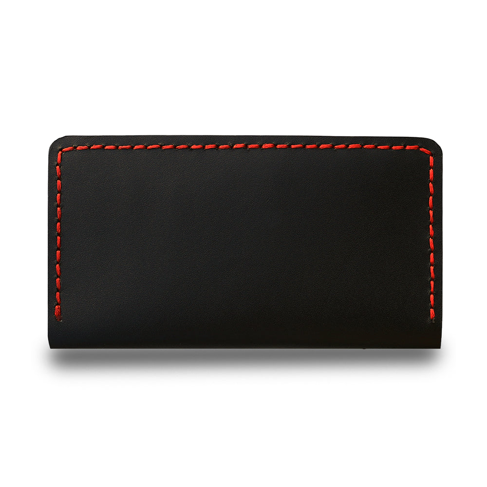 Black Handmade Long Wallet Horizontal