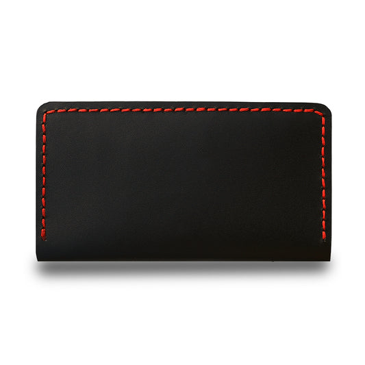 Black Handmade Long Wallet Horizontal