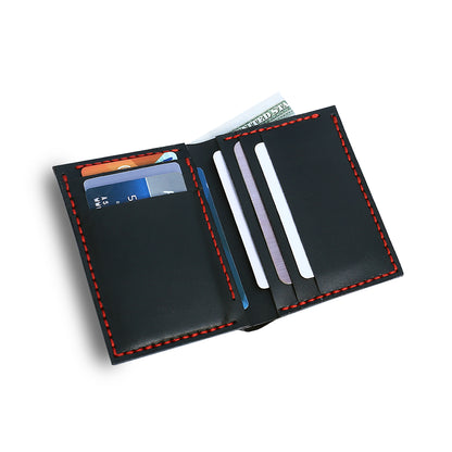 Black Handmade Wallet Opened