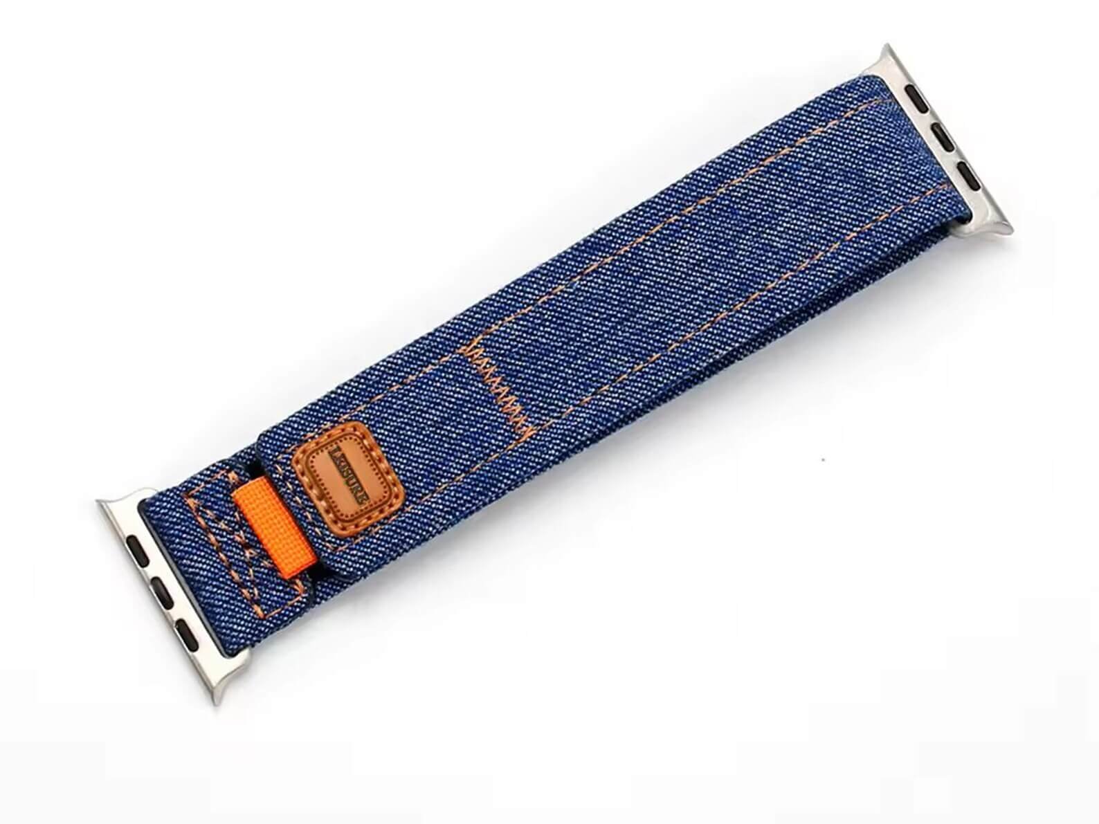 Blue Velcro Denim Apple Watch Band