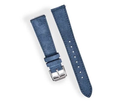 Suede Leather Blue Watch Strap