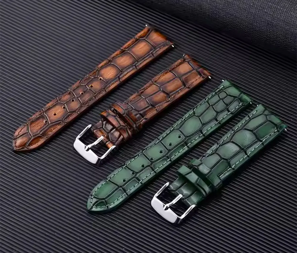 Green Crocodile Leather Watch Strap