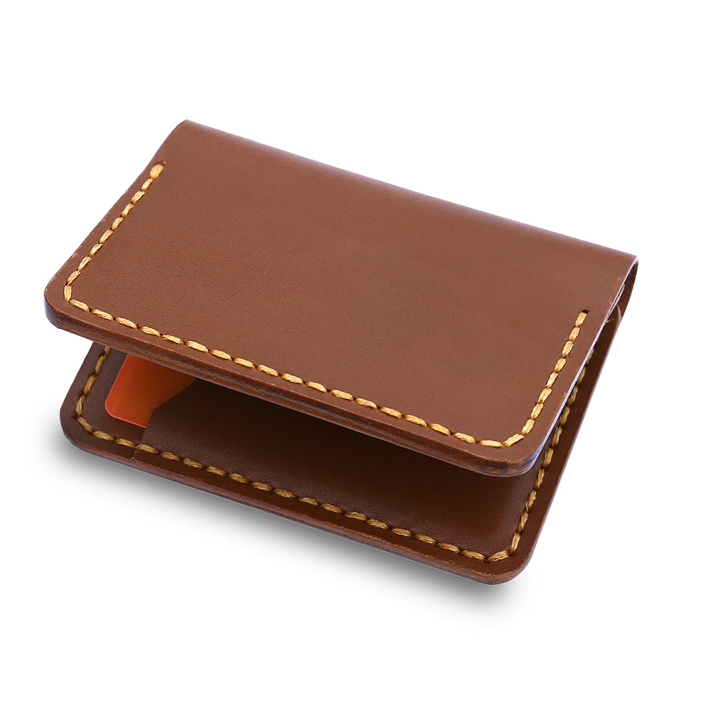 Brown Card Holder Wallet with Cash Pocket