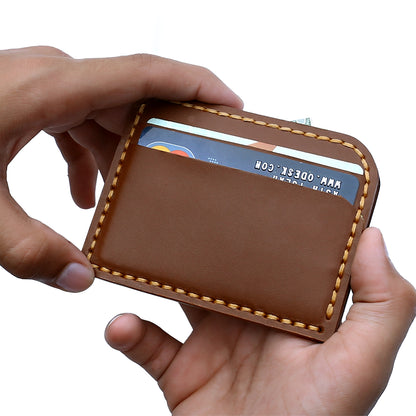 Slim Leather Cardholder Handmade for Front Pocket Black