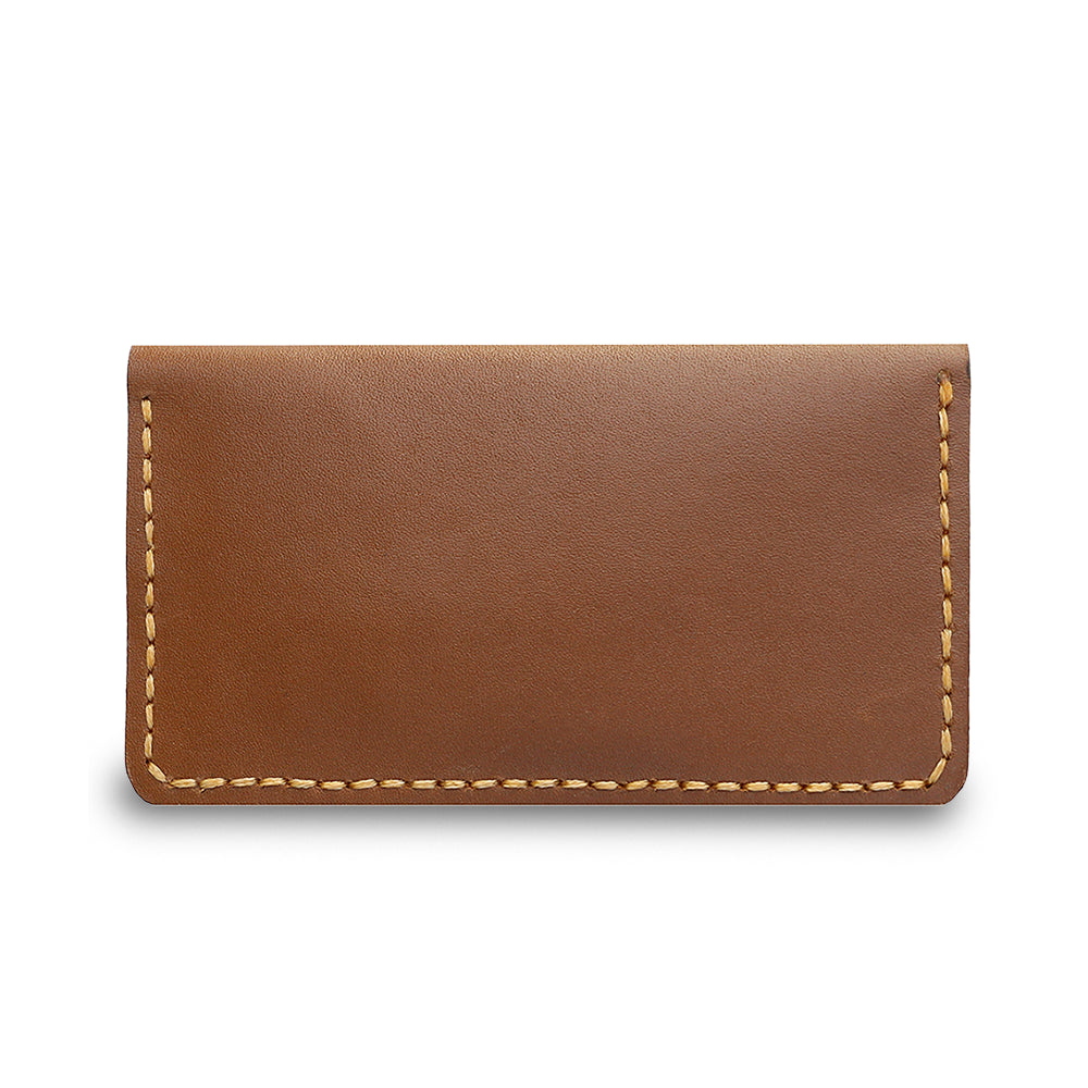 Brown Handmade Long Wallet Horizontal