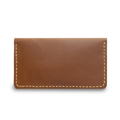 Brown Handmade Long Wallet Horizontal