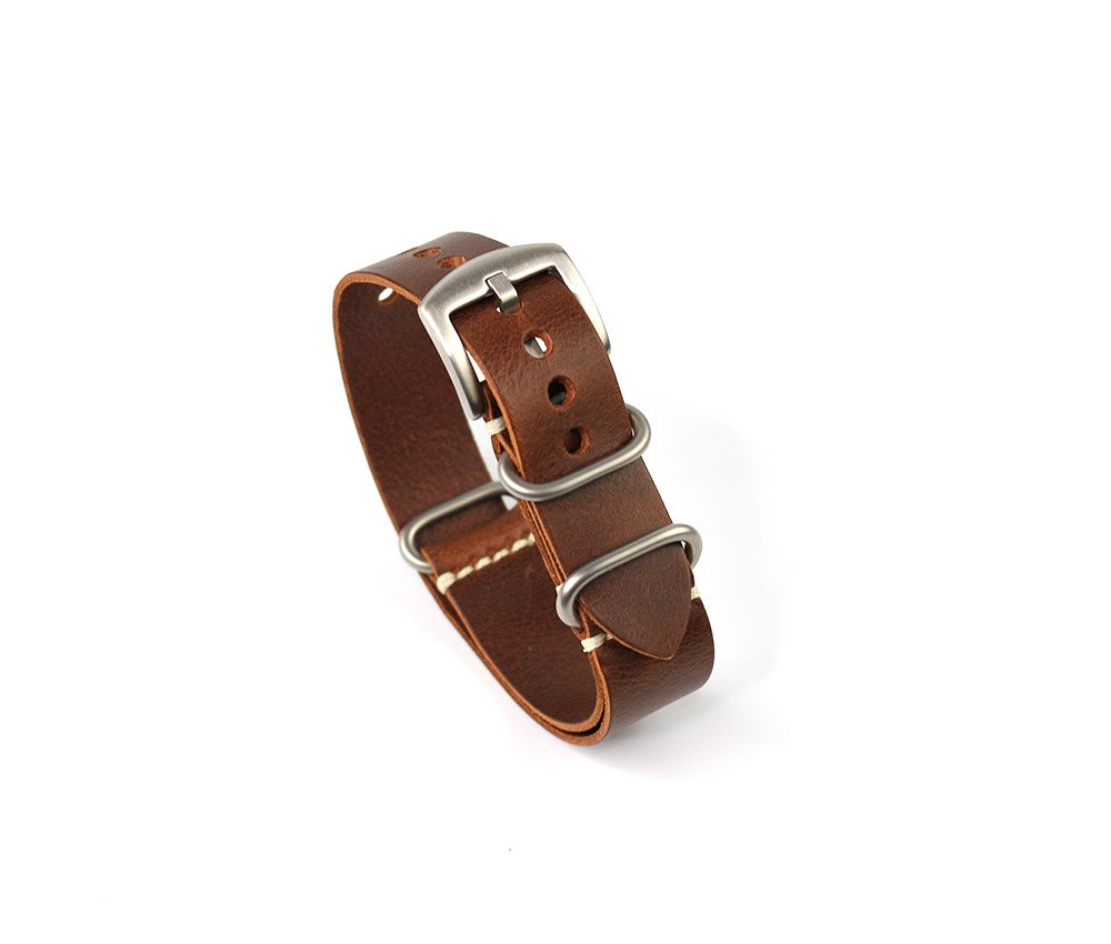 Brown Leather Nato Watch Strap