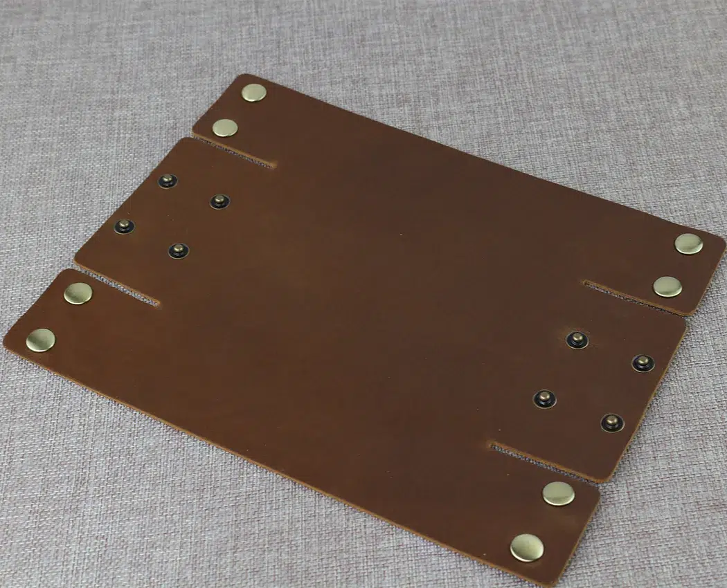 Display of Brown Leather Valet Tray Medium