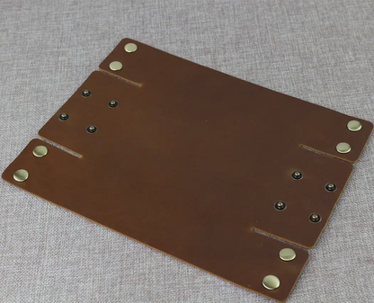 Display of Brown Leather Valet Tray Medium
