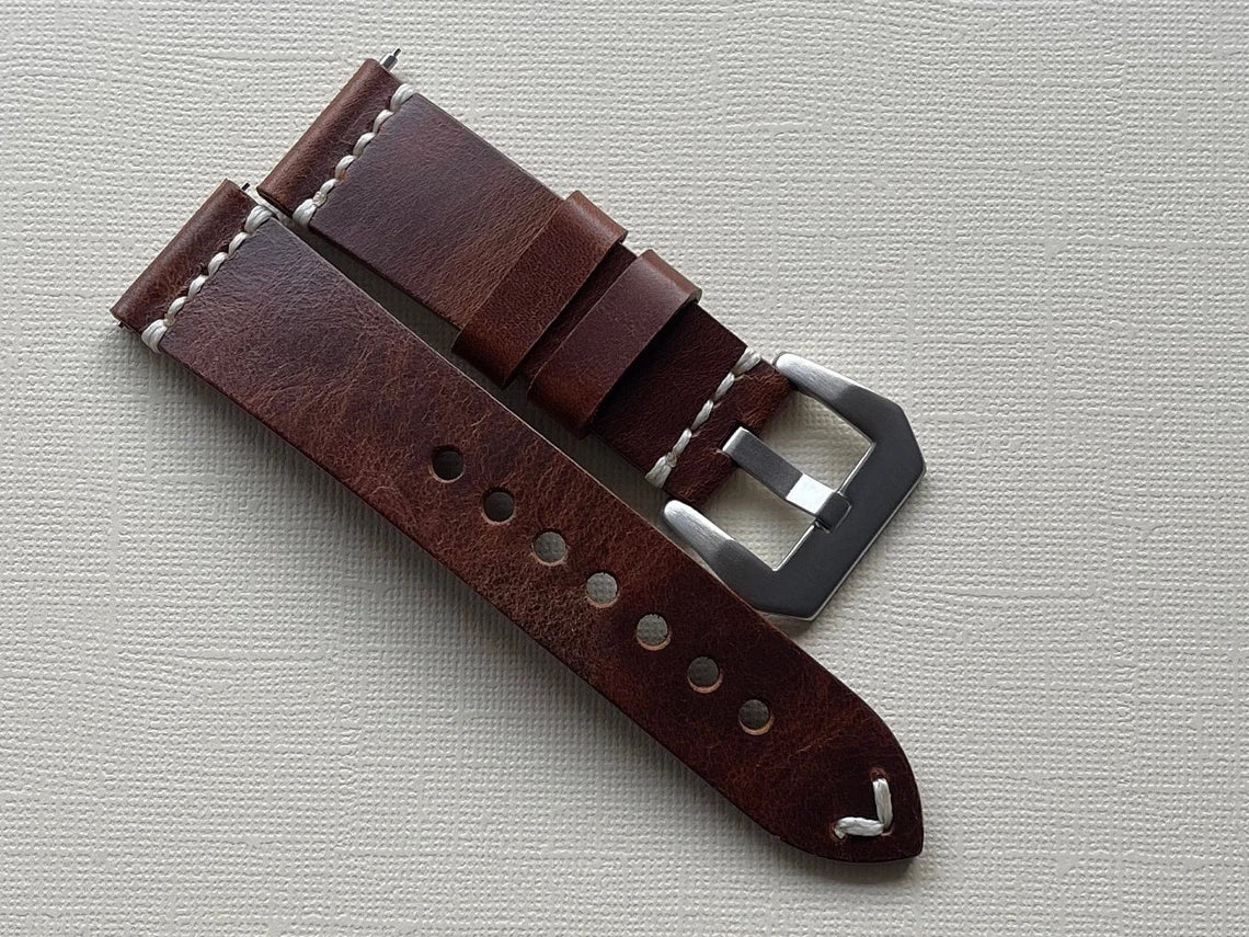 Brown Vintage Leather Watch Strap Quick Release