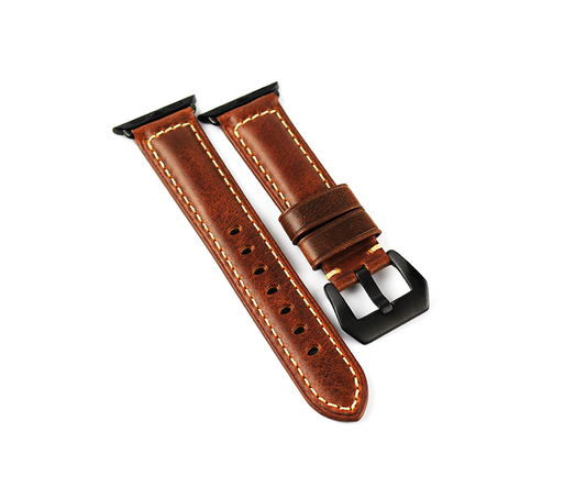 Brown Waxed Leather Apple Watch Band