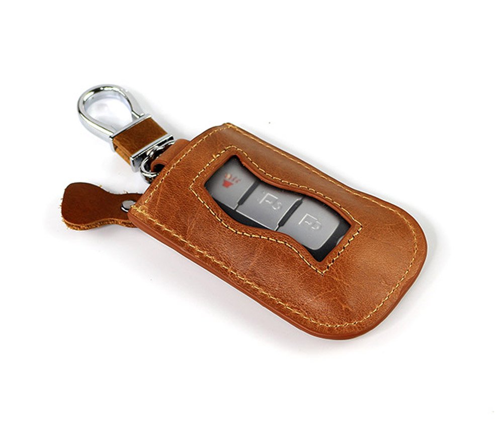 Personalised Brown Leather Car Key Case