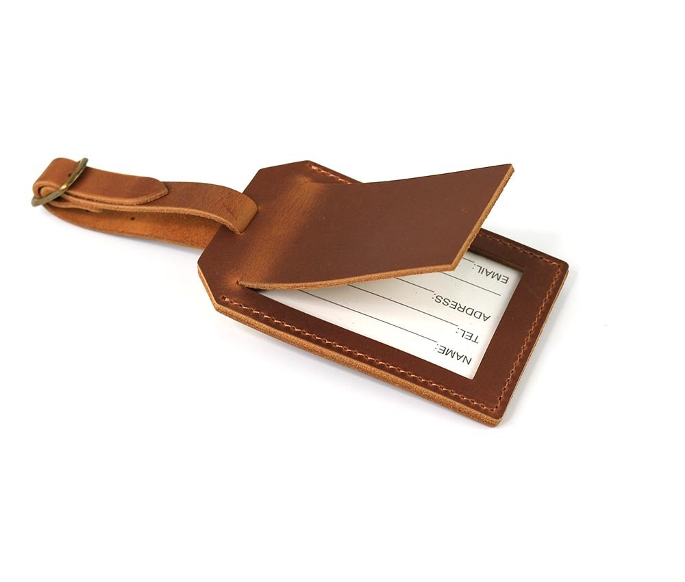 Brown leather Luggage Tag