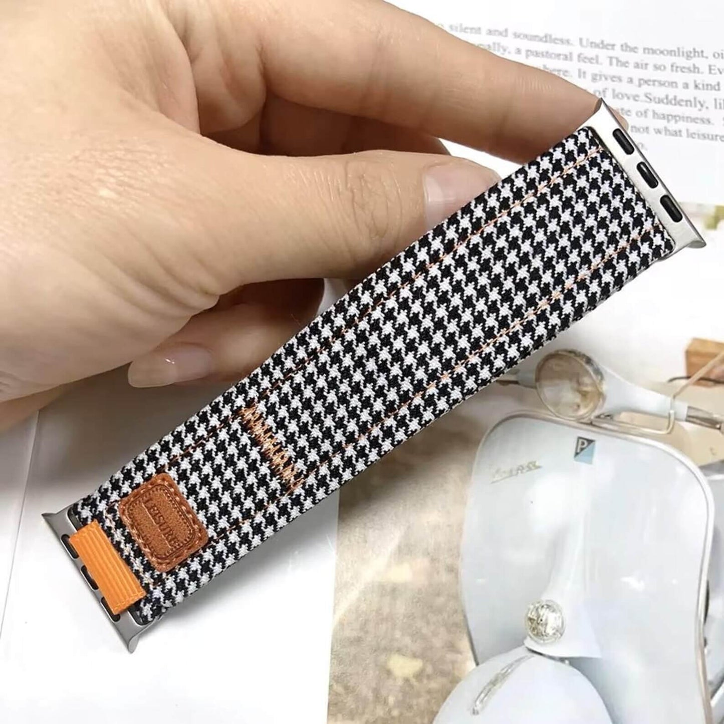 Checked Denim Apple Watch Band