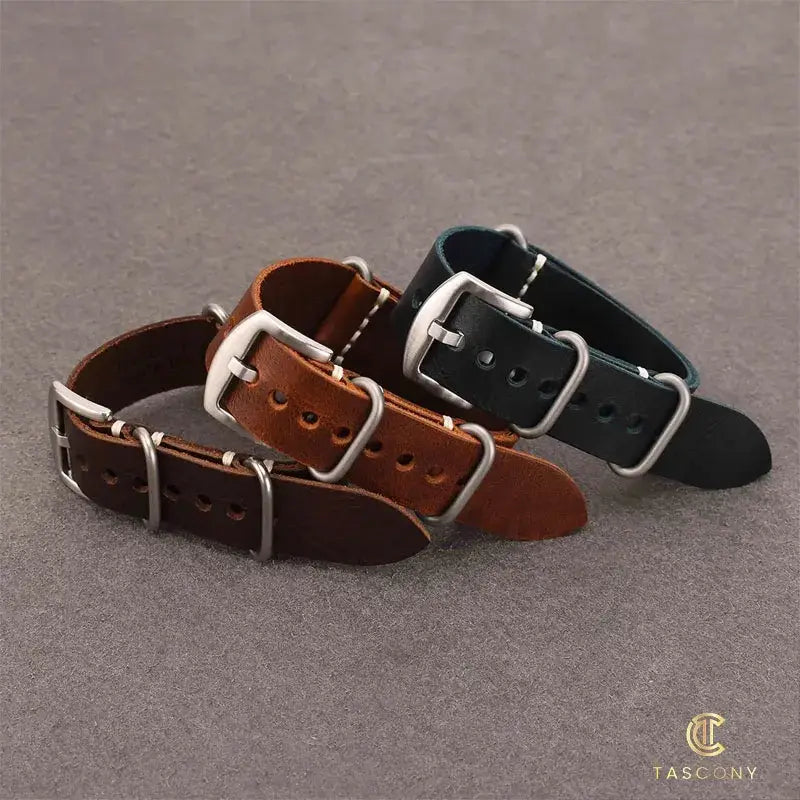 brown leather nato watch strap
