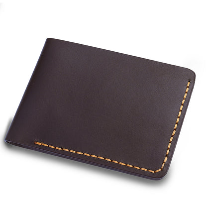 Handmade Dark Brown Leather Wallet Men's