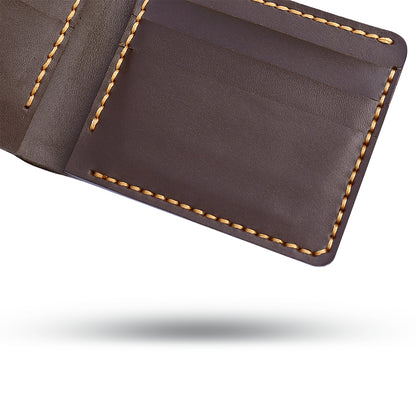 Handmade Dark Brown Bifold Wallet Floating