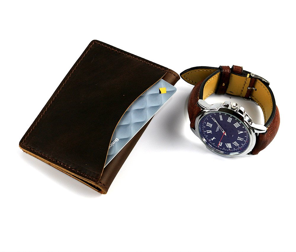 Dark Brown Leather Card holder Wallet 02