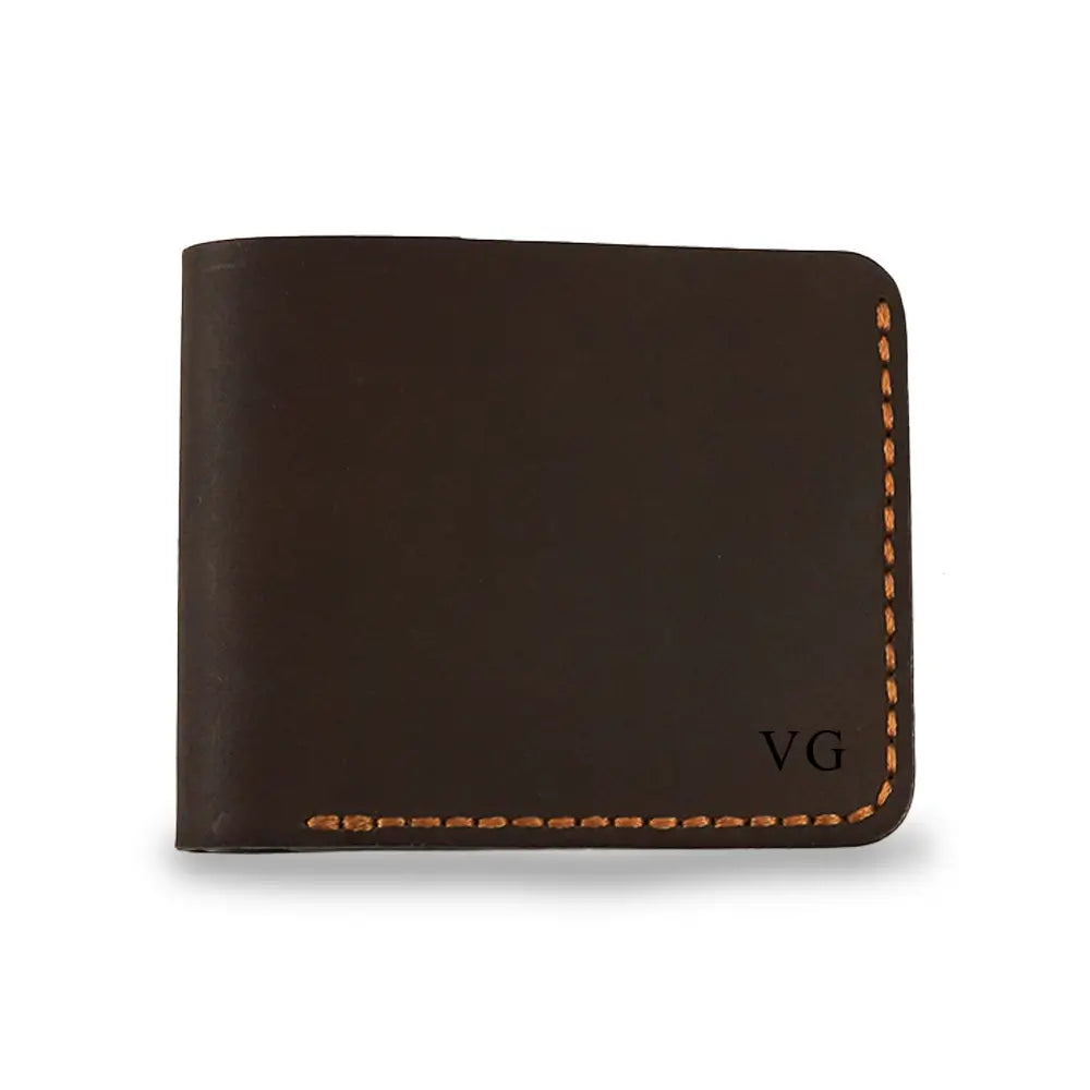 Personalised Dark Brown Leather Wallet