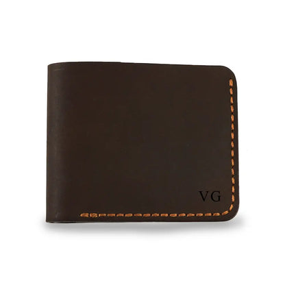 Personalised Dark Brown Leather Wallet