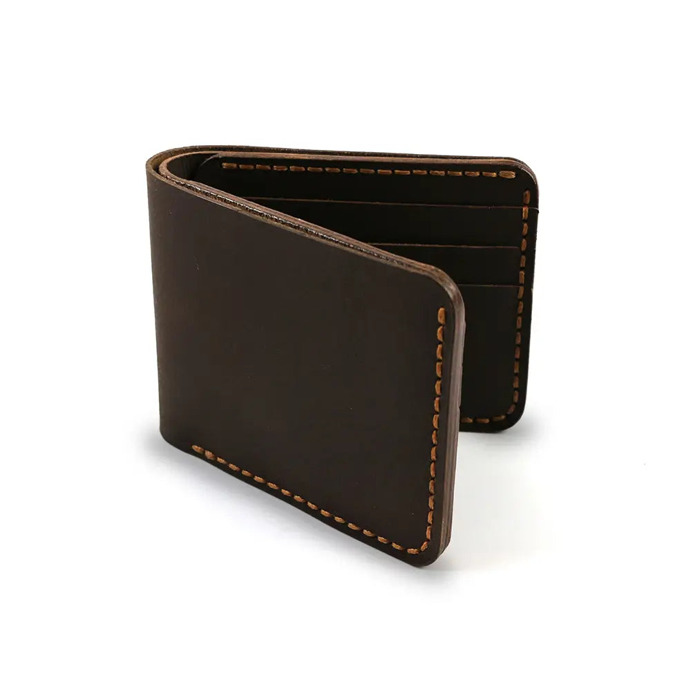 Handmade Dark Brown Bifold Leather Wallet