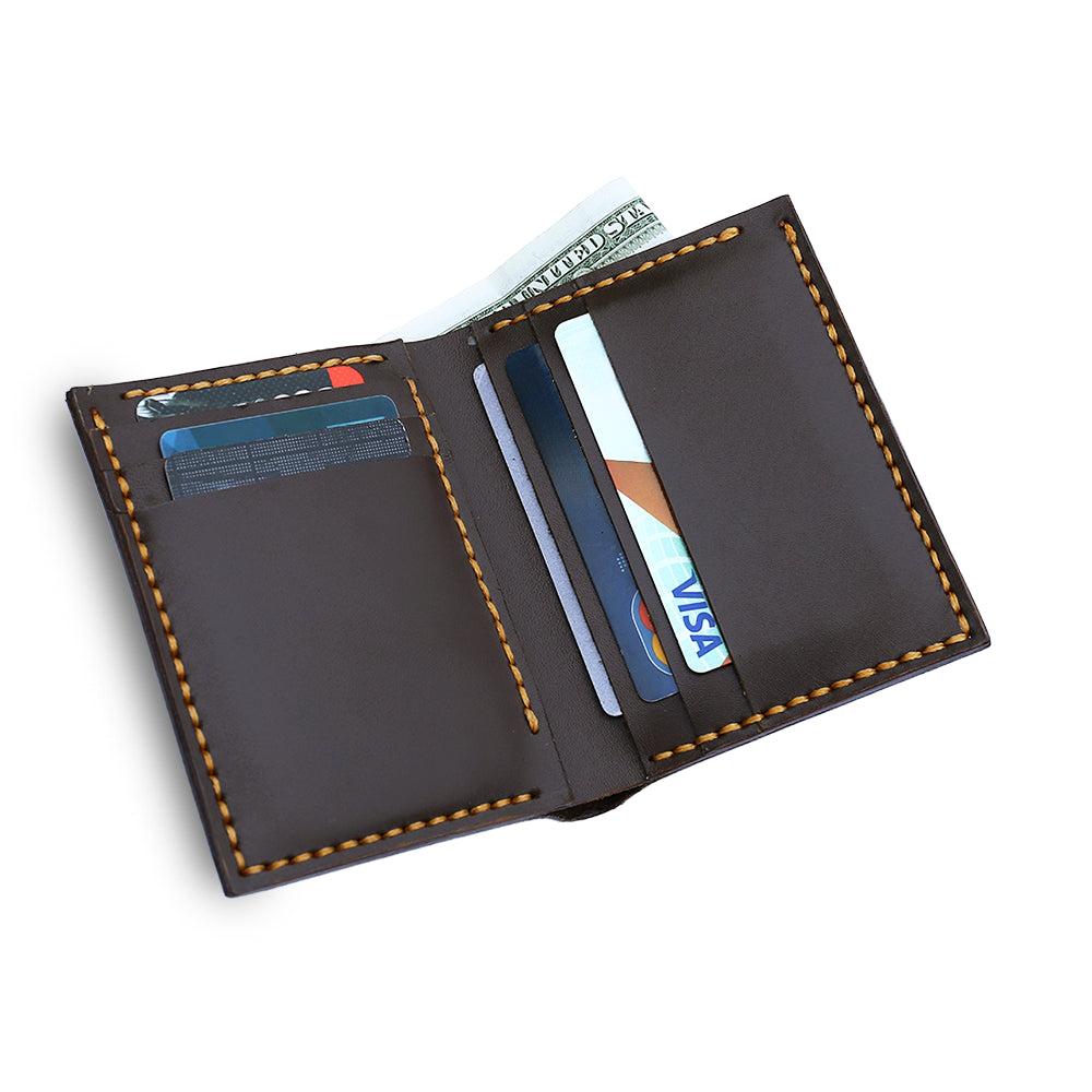 Black Minimalist Handmade Leather Cardholder wallet