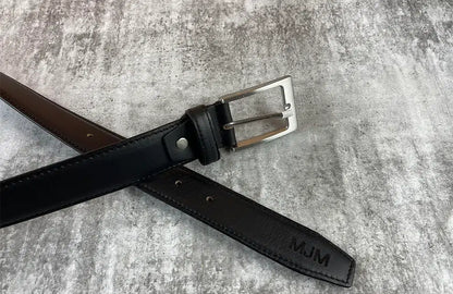 Mens Black Leather Belt -NY