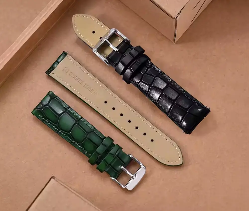 Green Crocodile Leather Watch Strap