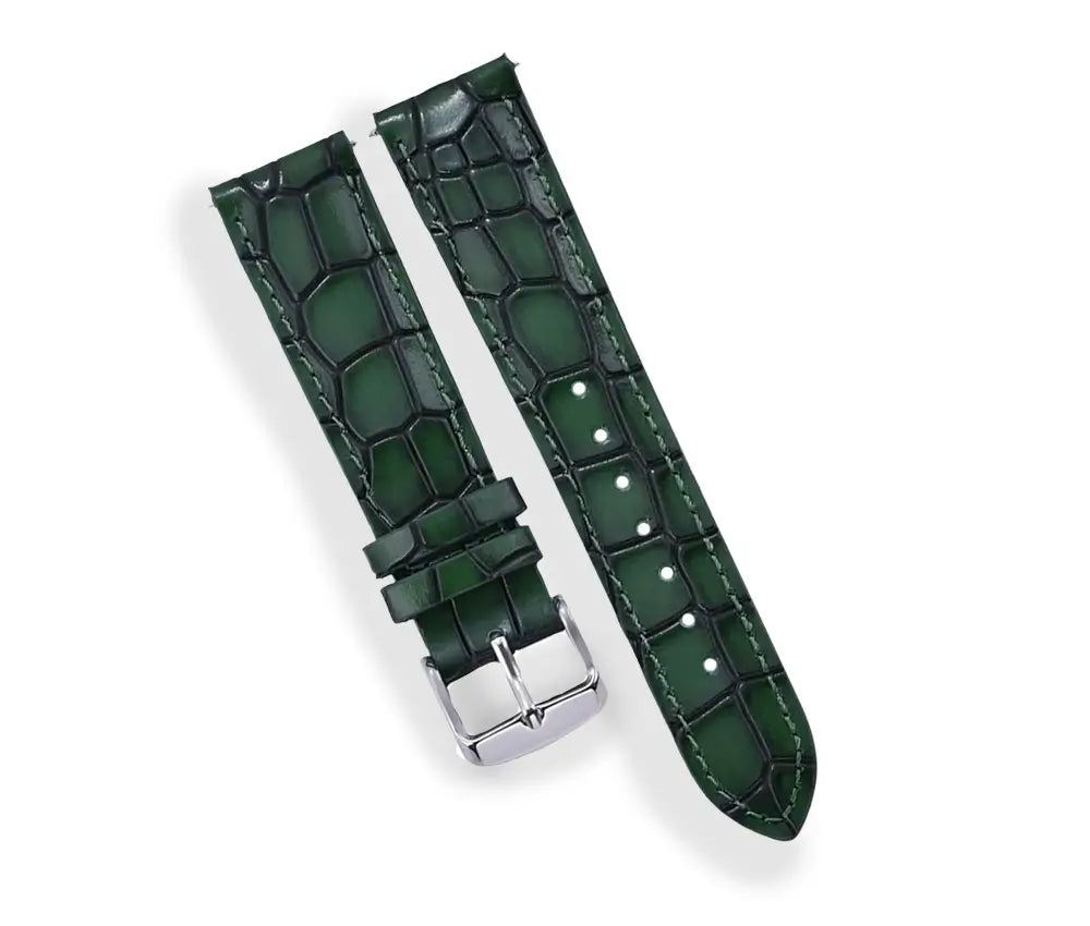 Green Crocodile Leather Watch Strap