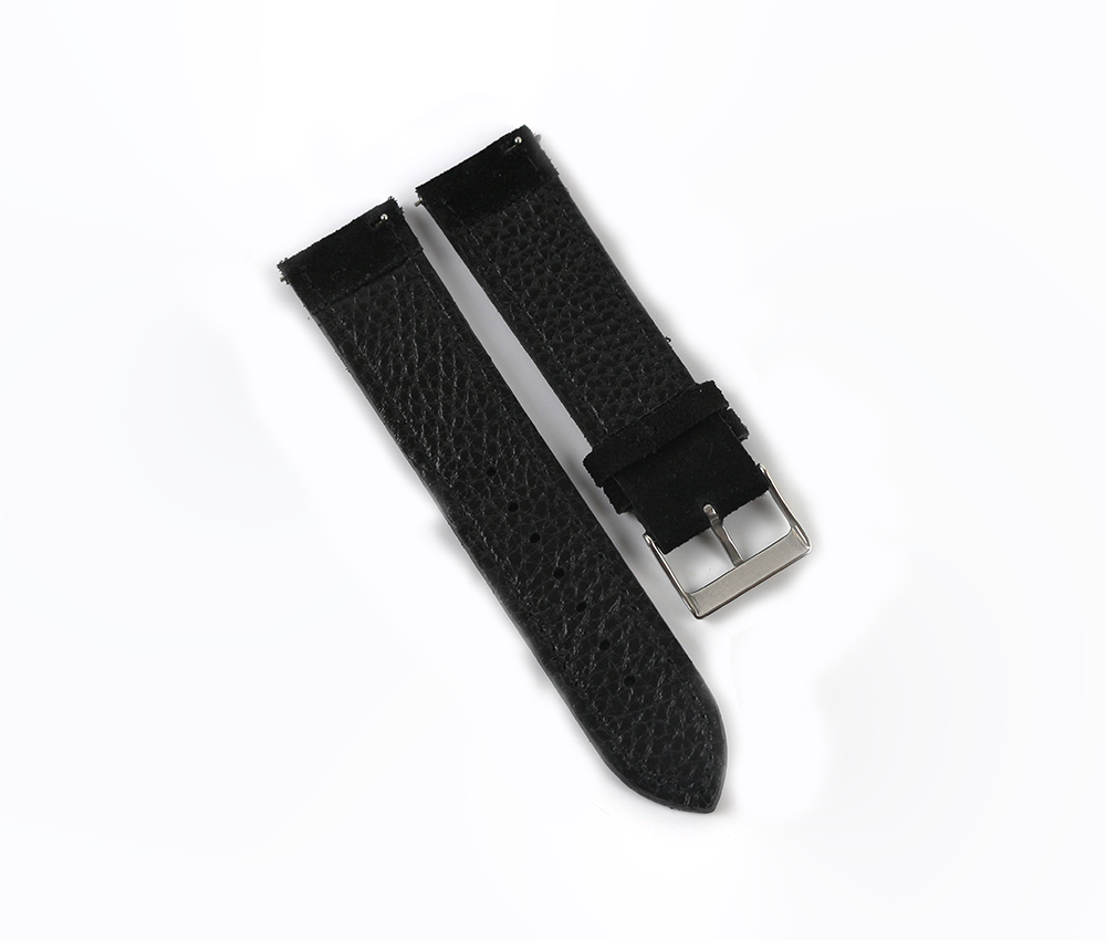 Jet Black Suede Leather Watch Strap