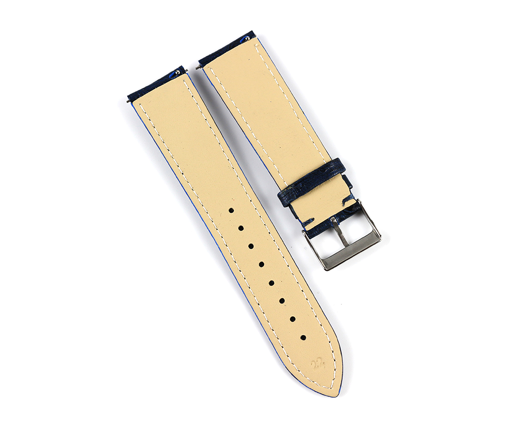 Back Side of Quick Release Watch Strap Black Leather - Designer