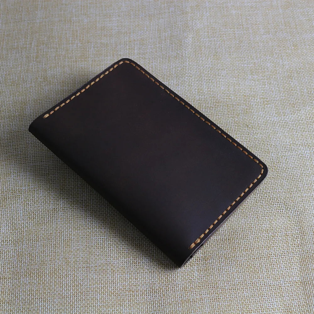 Handmade Dark Brown Leather Travel Wallet