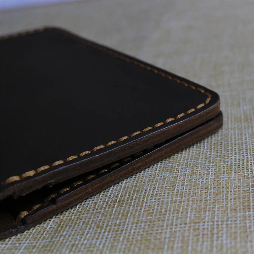 Handmade Dark Brown Leather Travel Wallet