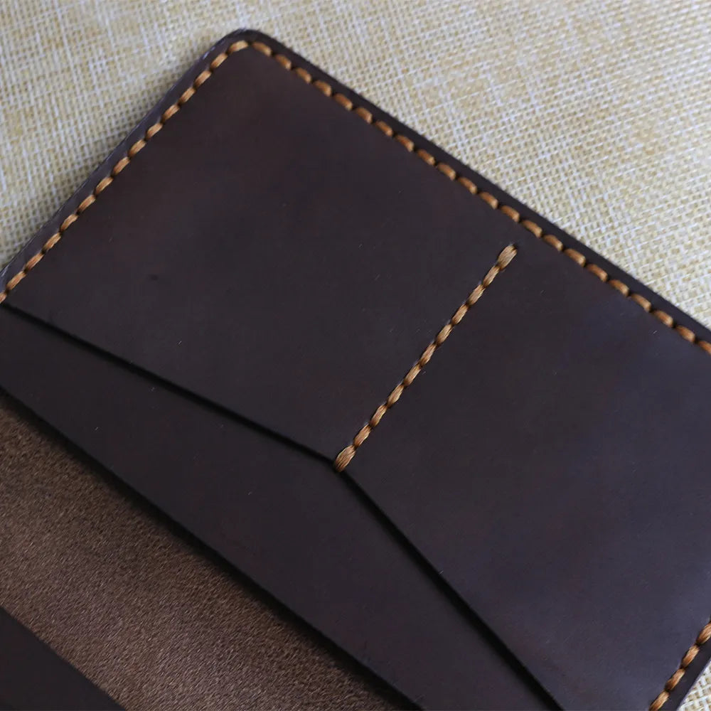 Handmade Dark Brown Leather Travel Wallet