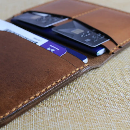 Handmade Brown Leather Travel Wallet