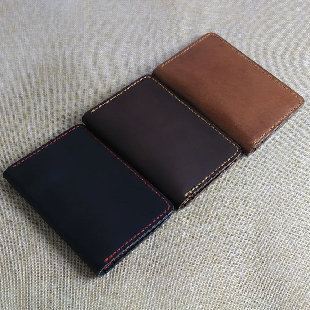 Beautiful set of handmade travel leather wallet for Men and women in black brown and dark brown colour