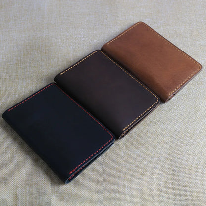 Beautiful set of handmade travel leather wallet for Men and women in black brown and dark brown colour