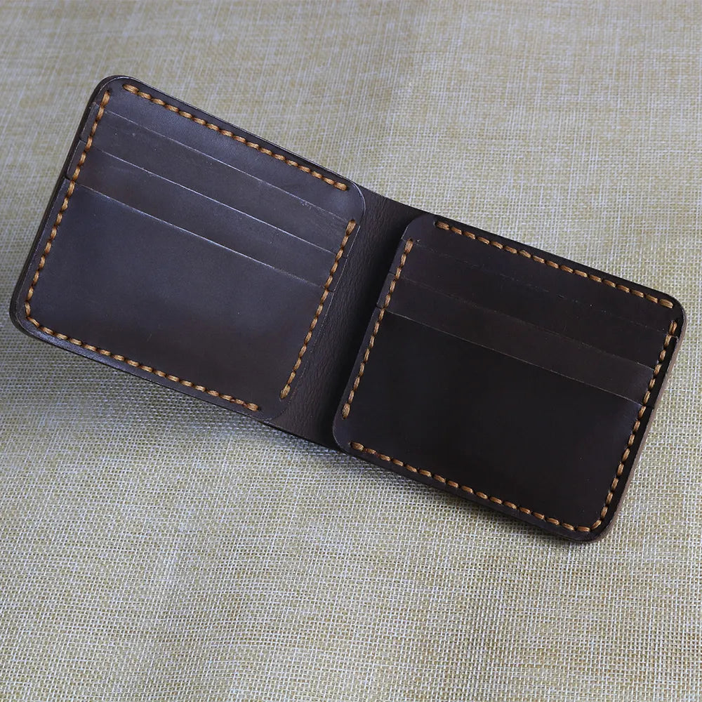 Handmade Dark Brown Bifold Leather Wallet