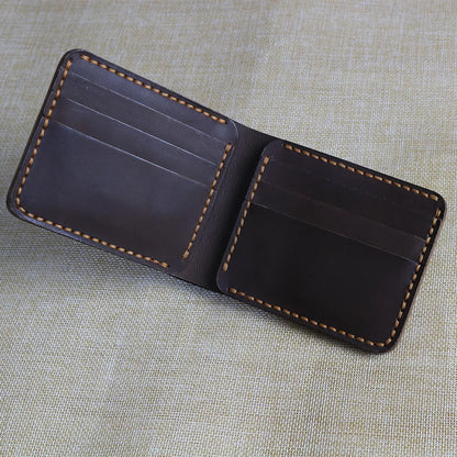 Handmade Dark Brown Bifold Leather Wallet
