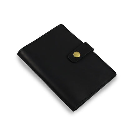 Travel Wallet Black With Button Closure