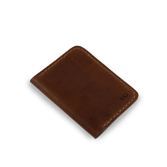 Personalised Brown Card Holder Wallet with Cash Pocket