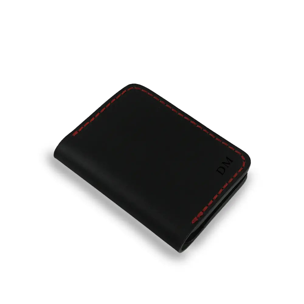 Black Card Holder With Cash Pocket