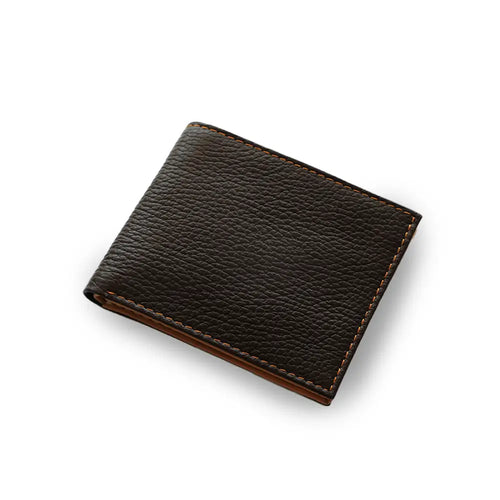 Billfold Pebbled Leather Wallet Mens Two Tone