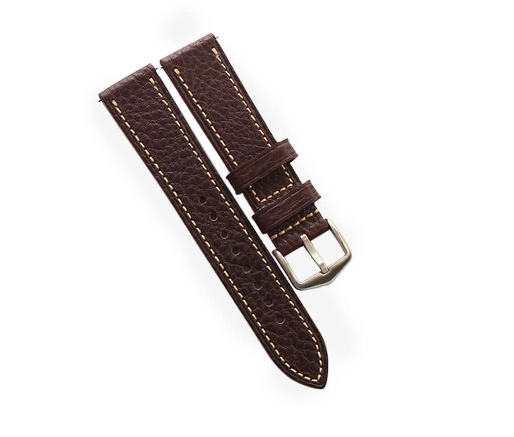 Quick Release Chestnut Brown Leather Watch Strap 20/22mm