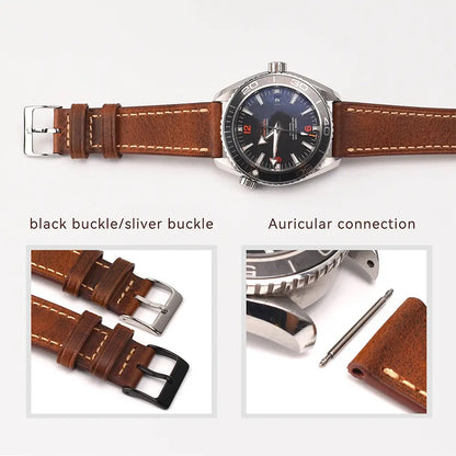 Italian Brown Leather Watch Strap