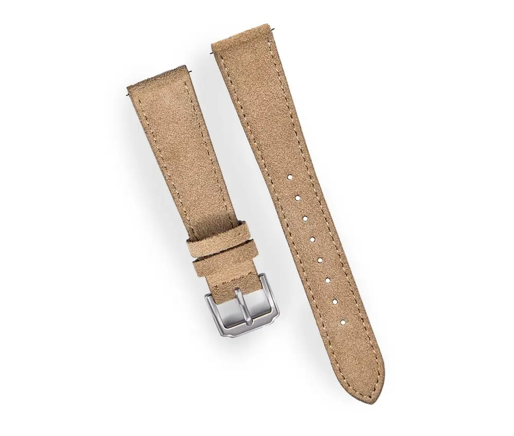 Suede Leather Khaki Watch Strap